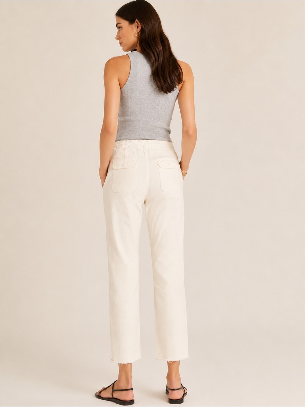 J. Crew Tie-waist camp pant in Cream Size Medium - Picture 2 of 7